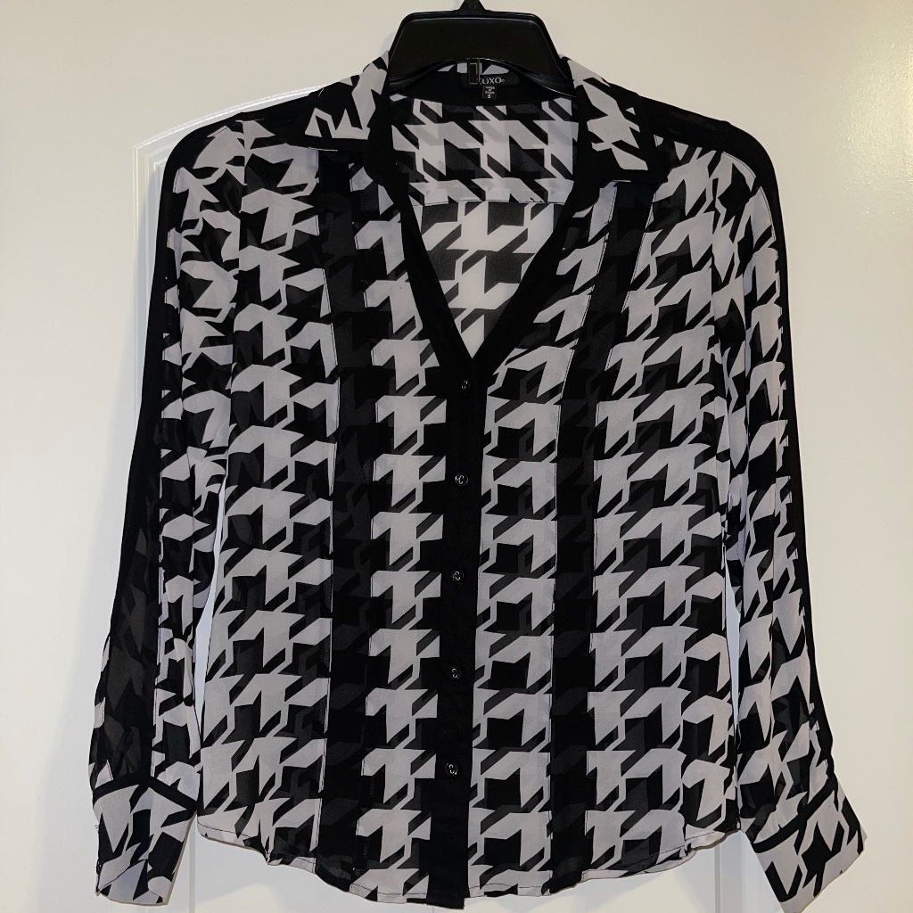 Checkered Button Down Blouse